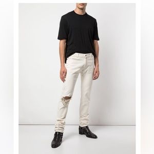 Men’s Alchemist Johnny Distressed Skinny Jeans in Winter White